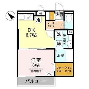 1DK 間取り図