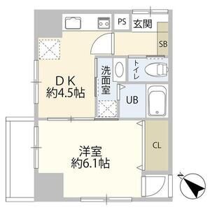 1DK 間取り図