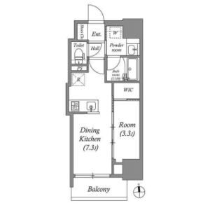 1DK 間取り図