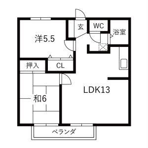 2LDK 間取り図