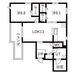 1LDK 間取り図