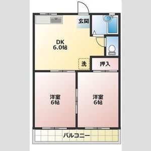 2DK 間取り図
