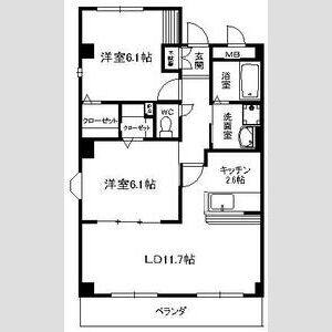 2LDK 間取り図