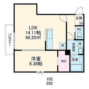 1LDK 間取り図