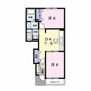 2DK 間取り図