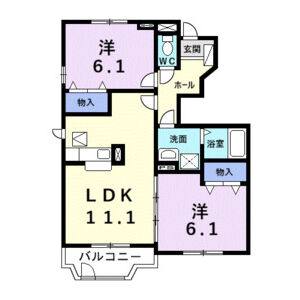 2LDK 間取り図