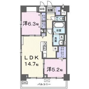 2LDK 間取り図