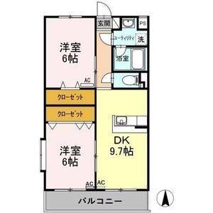 2DK 間取り図