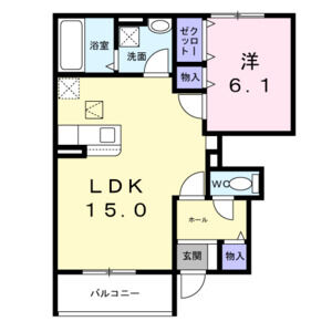1LDK 間取り図