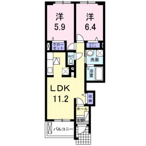 2LDK 間取り図