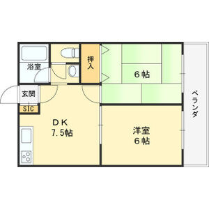 2DK 間取り図