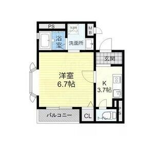 1K 間取り図