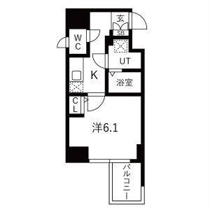 1K 間取り図