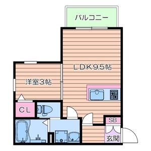 1LDK 間取り図
