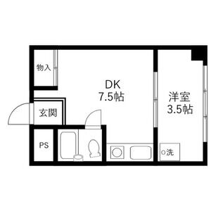 1DK 間取り図
