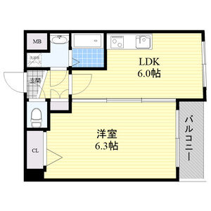 1DK 間取り図