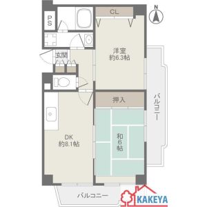 2DK 間取り図