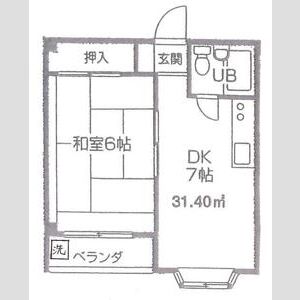 1DK 間取り図