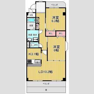 2LDK 間取り図