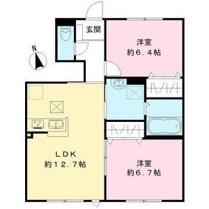 2LDK 間取り図