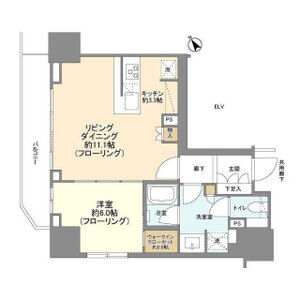 1LDK 間取り図