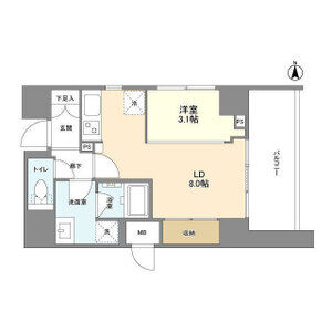 1DK 間取り図