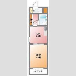 1DK 間取り図