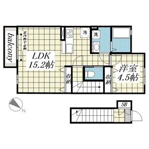 1LDK 間取り図