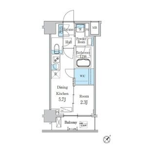 1DK 間取り図