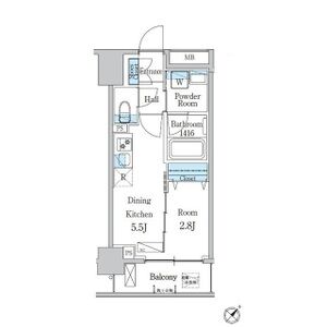 1DK 間取り図