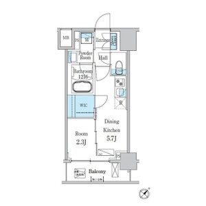 1DK 間取り図