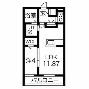 1LDK 間取り図