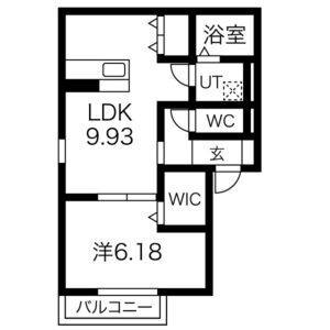 1LDK 間取り図