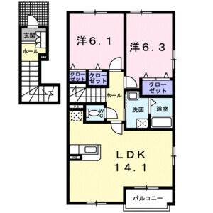 2LDK 間取り図