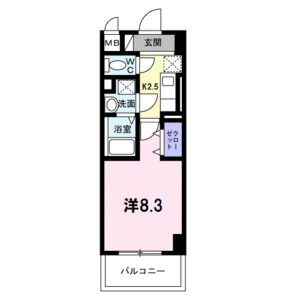 1K 間取り図