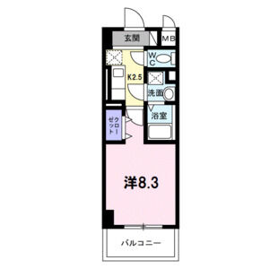 1K 間取り図