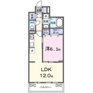 1LDK 間取り図