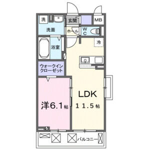 1LDK 間取り図
