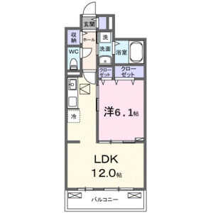 1LDK 間取り図