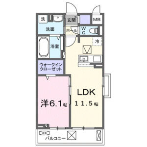 1LDK 間取り図