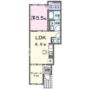 1LDK 間取り図