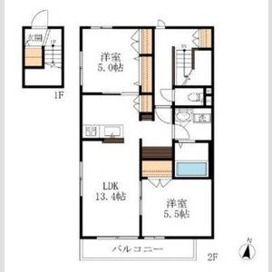2LDK 間取り図