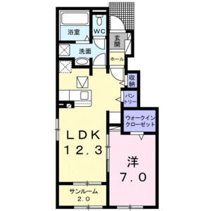 1LDK 間取り図