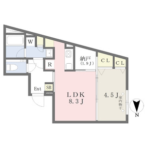 1LDK 間取り図