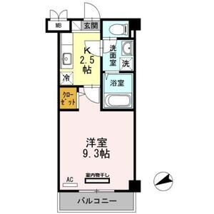1K 間取り図