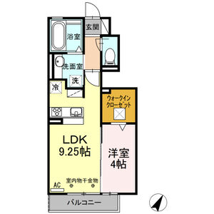 1LDK 間取り図