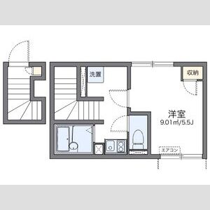 1K 間取り図