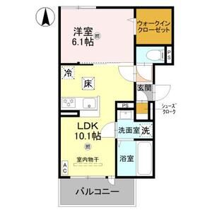 1LDK 間取り図