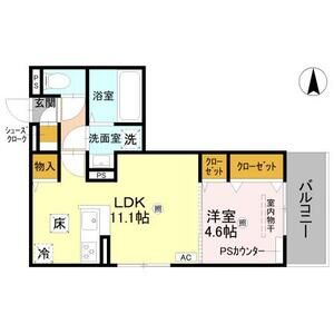 1LDK 間取り図