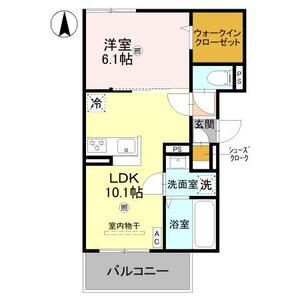 1LDK 間取り図